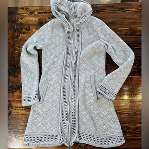 Athleta spooner summit knit wool cardigan fair isle full zip